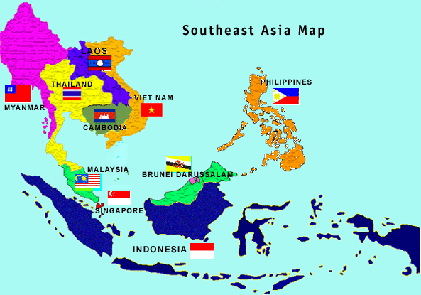 southeast asia map political. South-East Asia.